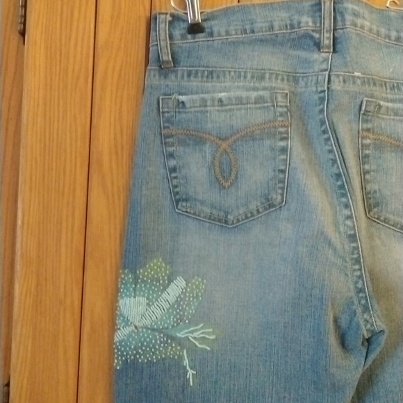 EUC VINTAGE Z Cavaricci Embellished Ankle Jeans - Picture 5 of 11